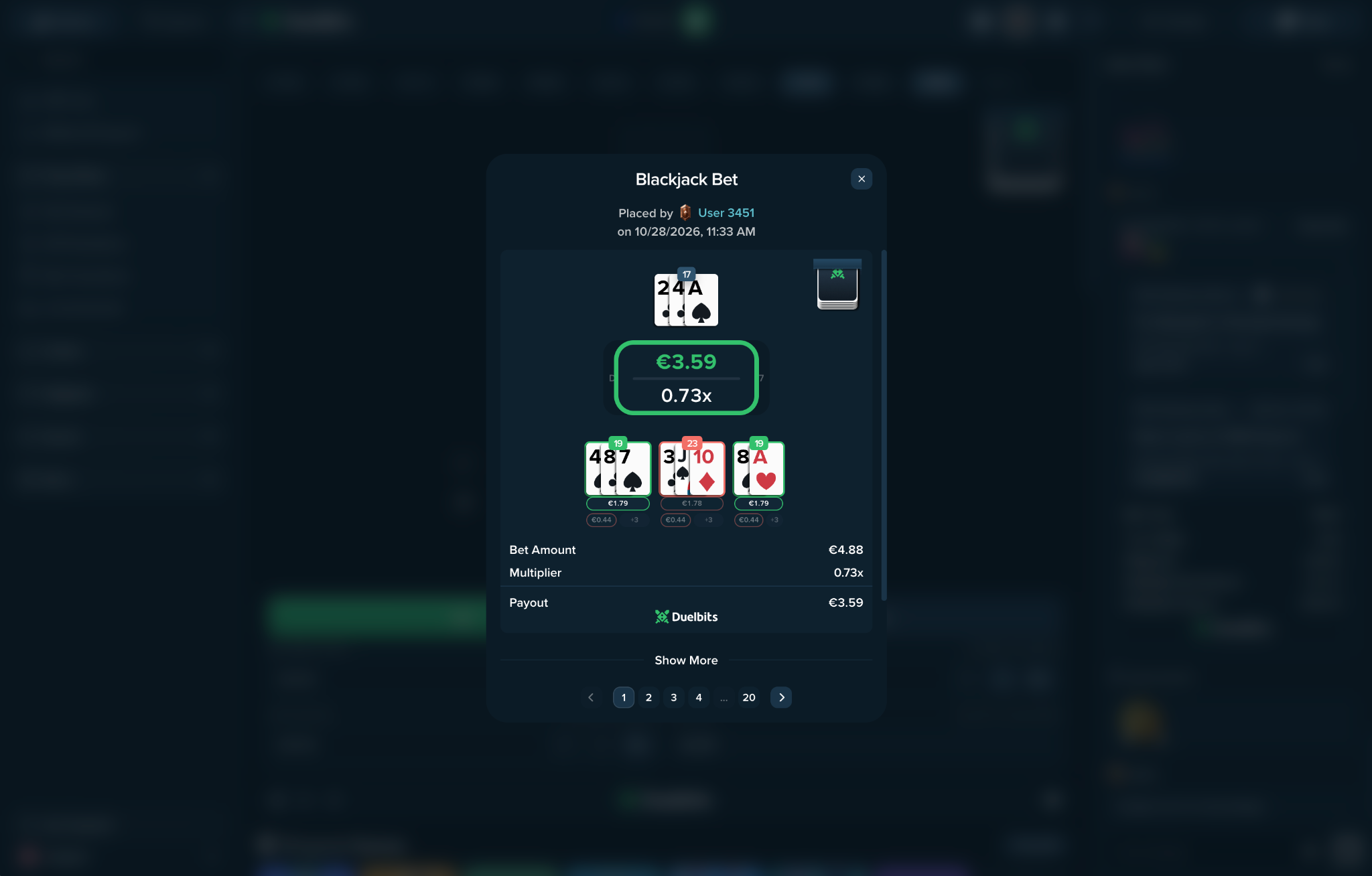 Duelbits — design detail 14