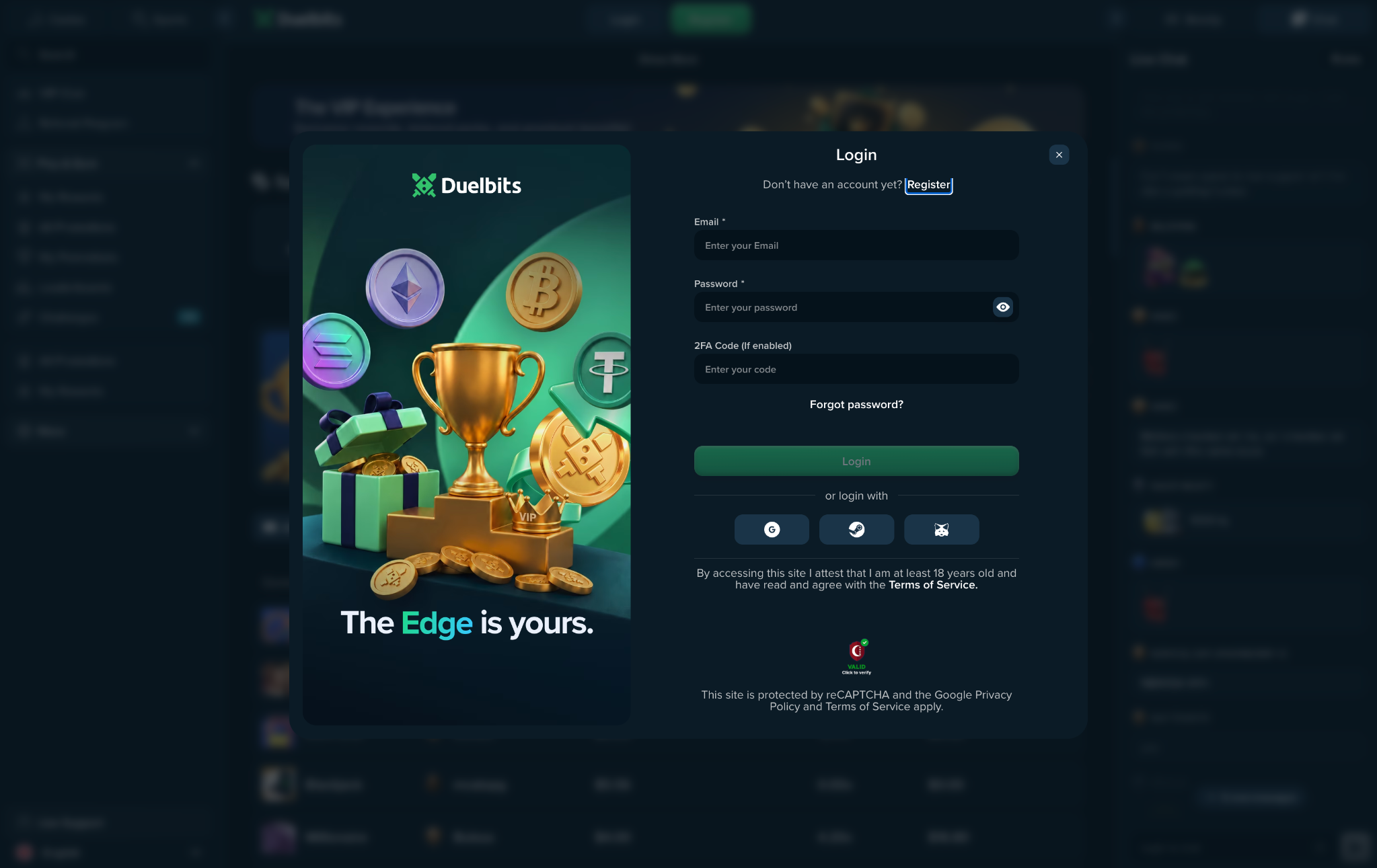 Duelbits — design detail 5