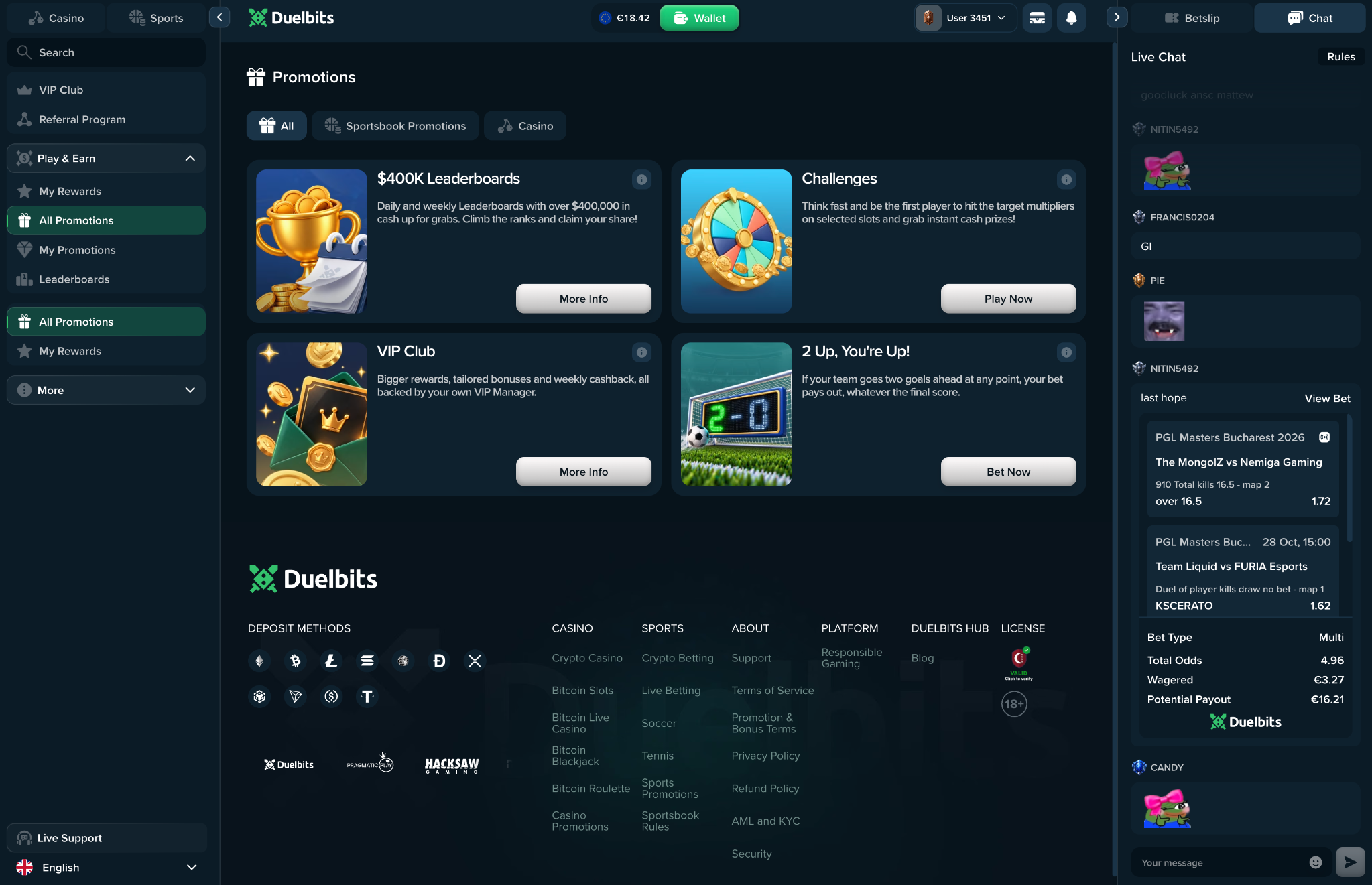 Duelbits — design detail 9