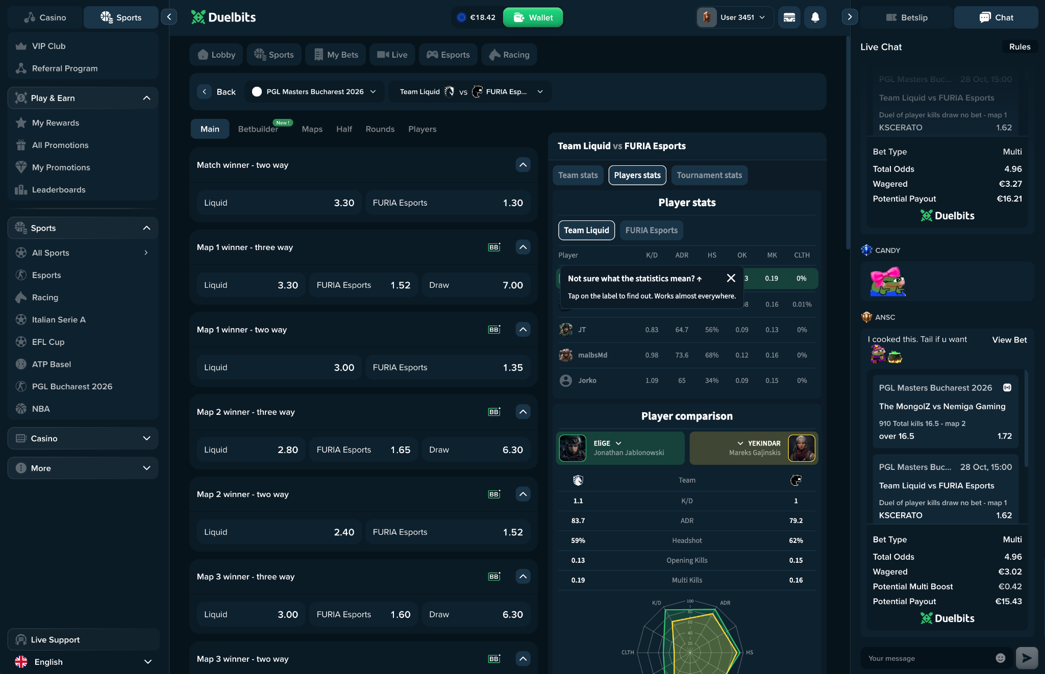 Duelbits — design detail 12